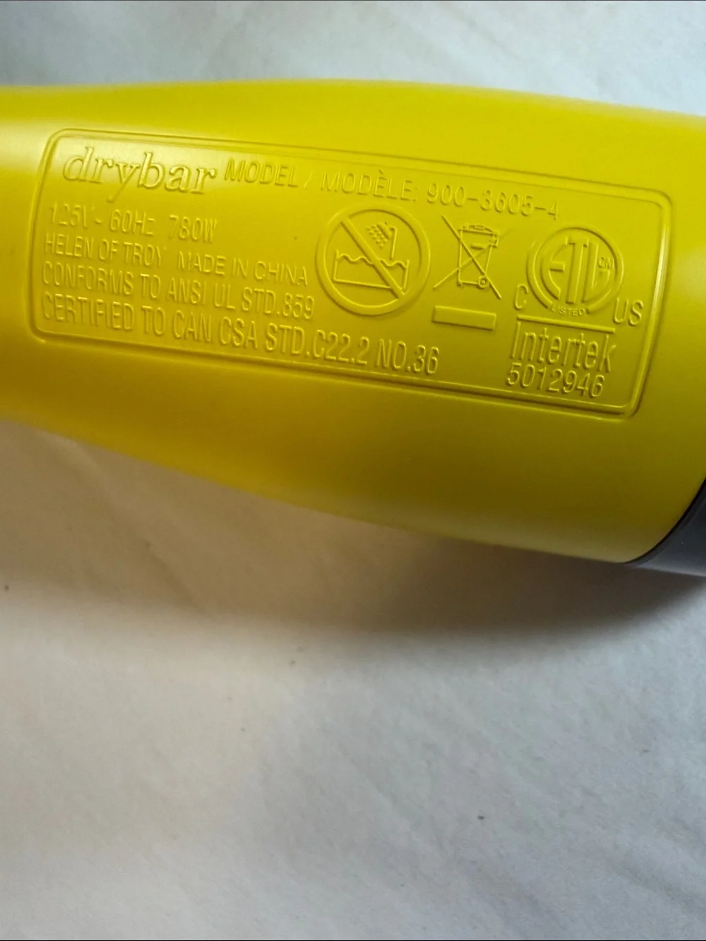 Drybar Smooth Shot Paddle Brush Blow-Dryer in Bright Yellow  NIB
